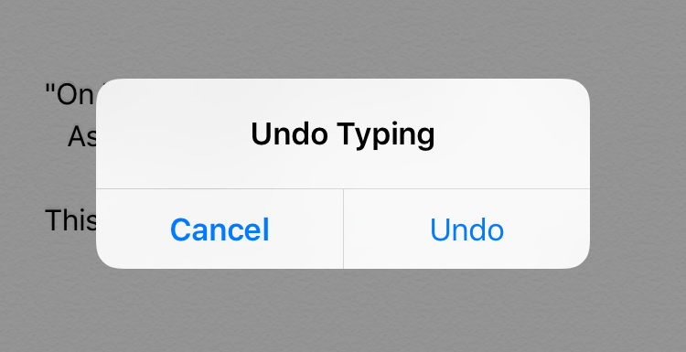 Undo Typing popup on iOS